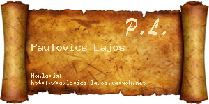 Paulovics Lajos névjegykártya
